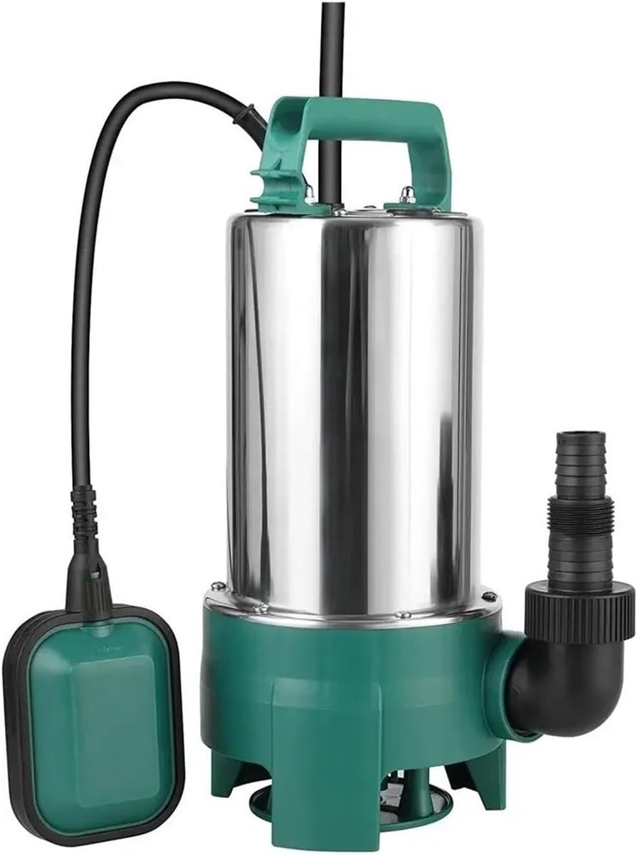Dompelpomp Afvalwater - Vuilwaterpomp Elektrisch - Water Afvoeren - Automatische Vlotterschakelaar - 16500L Per Uur - Blauw Groen