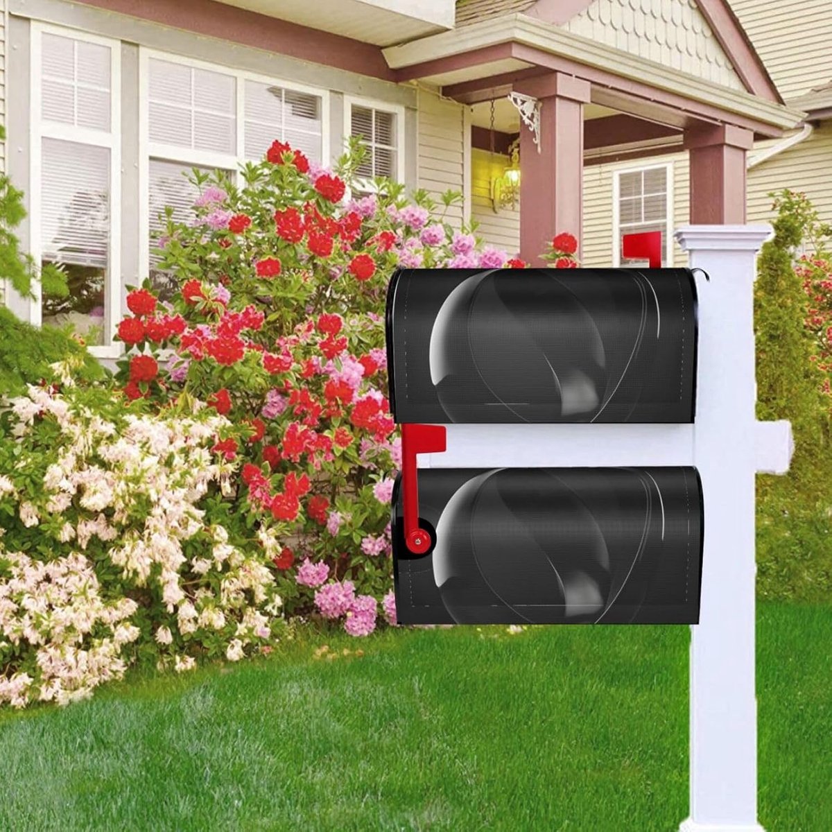 Brievenbus Cover - Brievenbus Decoratie - Buiten Decoreren - Magnetische Bevestiging - 25.5 x 21 inch - Zwart