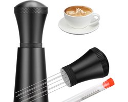 Compacte espresso koffienaald verdeler , professioneel barista accessoire met fijne roestvast stalen naalden, handig koffiegereedschap om gemalen koffie gelijkmatig te verdelen voor optimale extractie