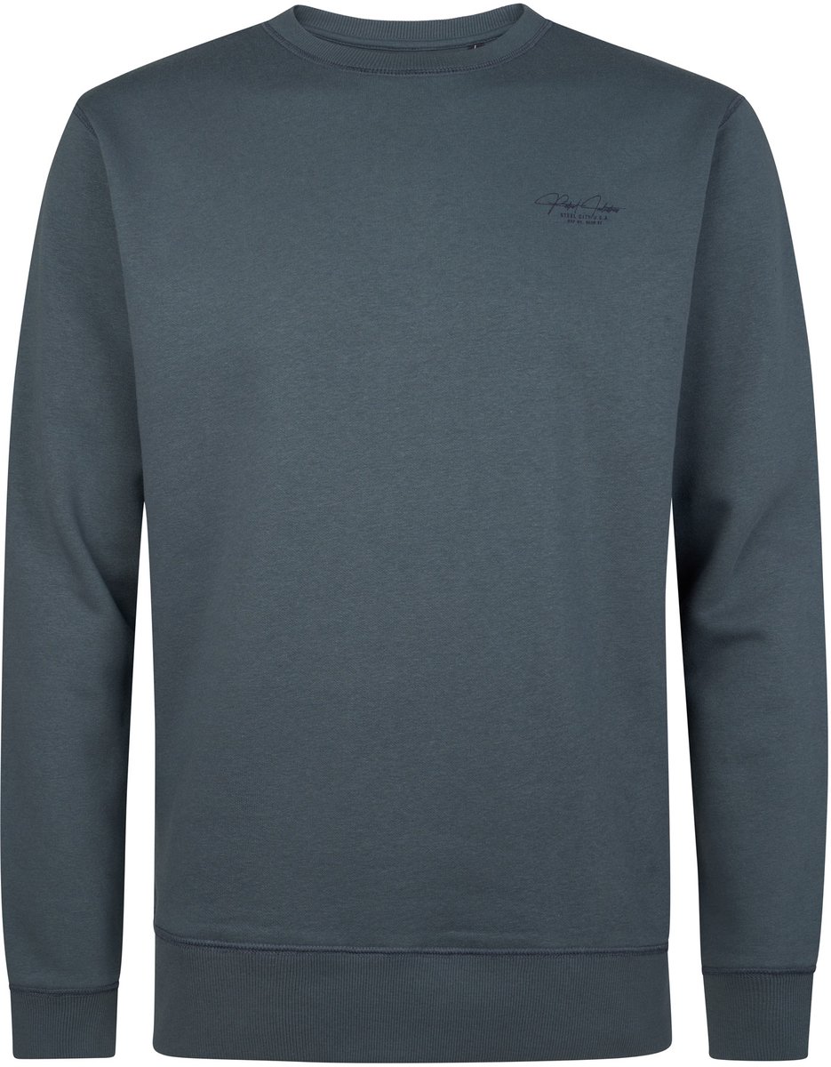 Petrol Industries - Heren Gemêleerde sweater met print forgecorner - Blauw - Maat S