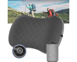 Campingkussen - Opblaasbaar Reiskussen - Ergonomisch Opblaaskussen - Opblaasbaar Strandkussen - Afneembare Kussensloop
