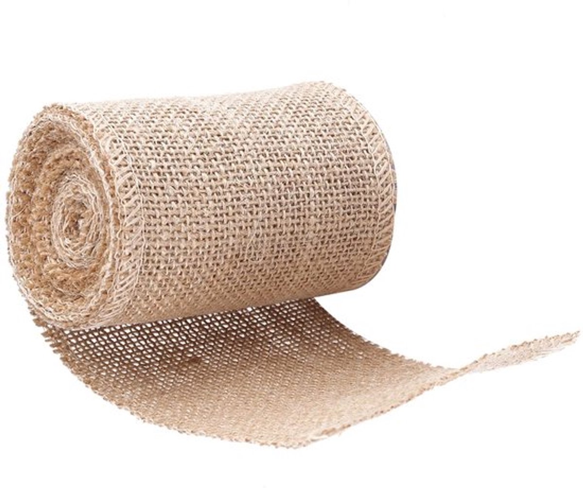 Jute canvas rol voor decoratie, 1 meter lang