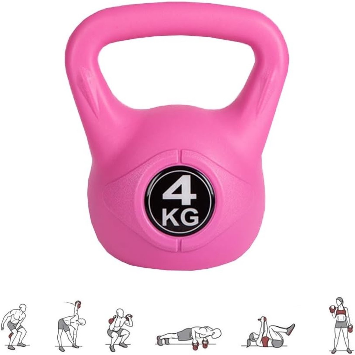 Kettlebell - Beton met Neopreen Bekleding - Ergonomische Handgreep - Geschikt voor Thuis en Sportschool - Voor Krachttraining