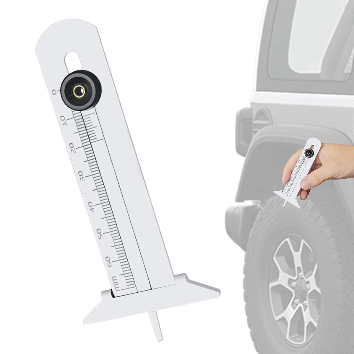 Bandenprofielmeter - Bandendieptemeter - Banden Inspectie - Roestvrijstaal Constructie - 10 x 48 cm - Zilver