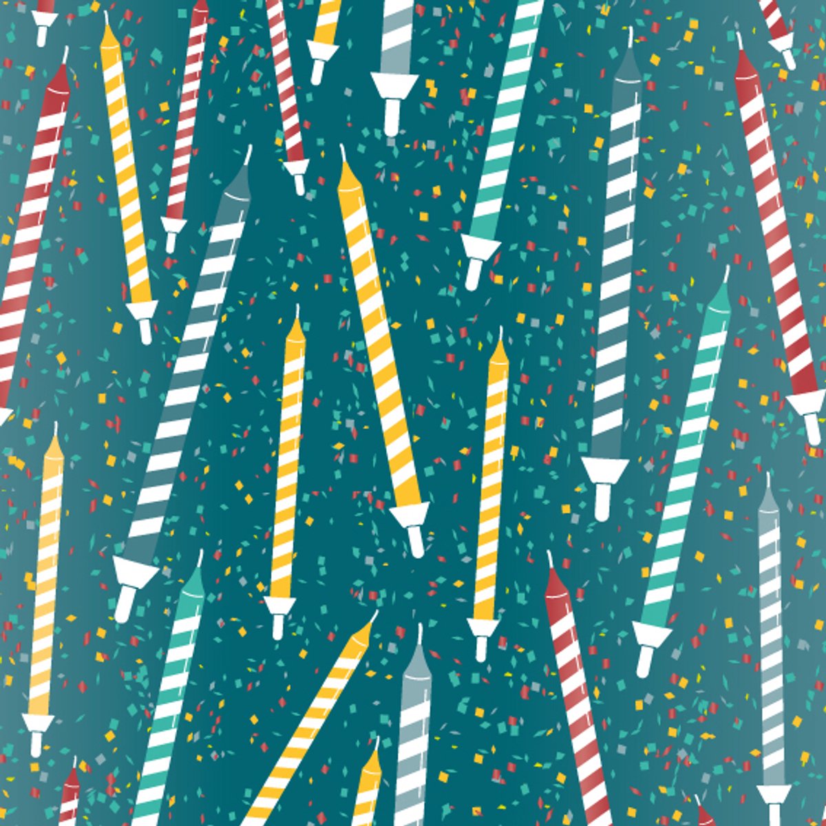 Cadeaupapier Set – Party Vibes Collection (6 Stuks) – 200×70 cm – Turquoise, Blauw, Zalmroze & Rood – Feesthoedjes, Cadeautjes, Confetti, Slingers & Ballonnen – Inpakpapier — afbeelding 3
