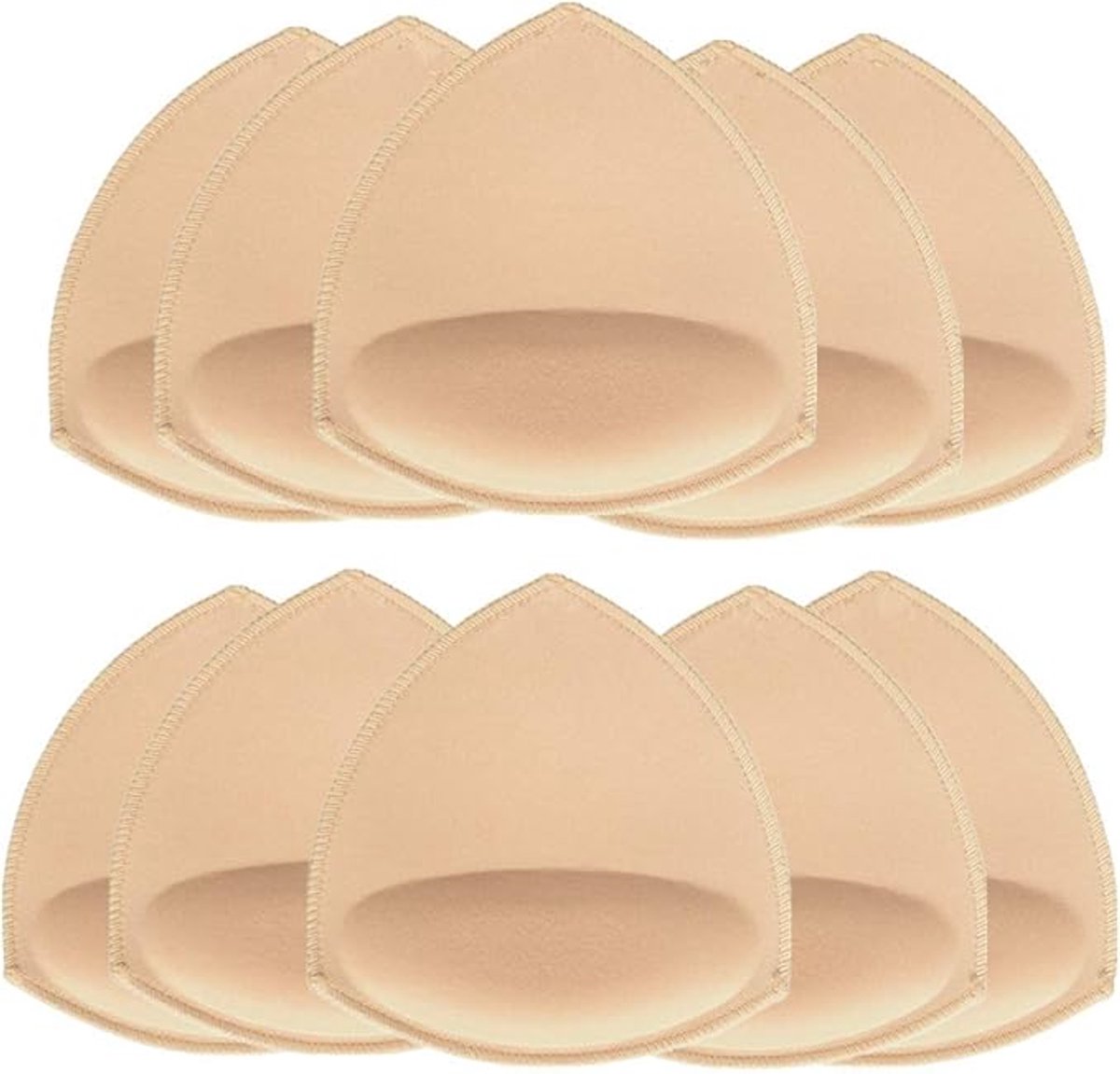 6 paar uitneembare driehoekige bh-pads, push-up sportbeha voor zwemkleding,Beige