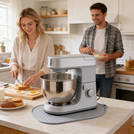 Keukenmachine Glijmat - Apparaat Pad - Werkblad Beschermen - Comfort Zonder Tillen - 40 x 27 cm - Grijs — afbeelding 4
