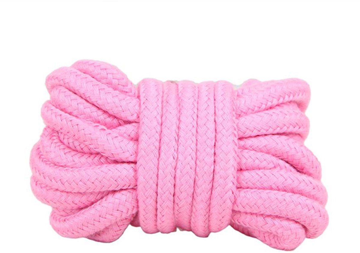 Zeloria Bondage Touw 10 Meter – Zacht Katoenen Bondage Rope 8 mm – Shibari Touw – BDSM Touw – Roze