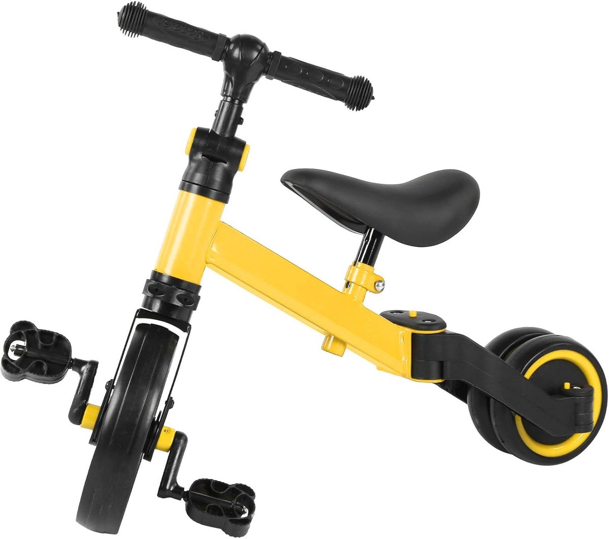 Loopfiets driewieler Kinderfiets peuter Leren fietsen 2-in-1 ontwerp 61 x 23 x 17 cm Geel