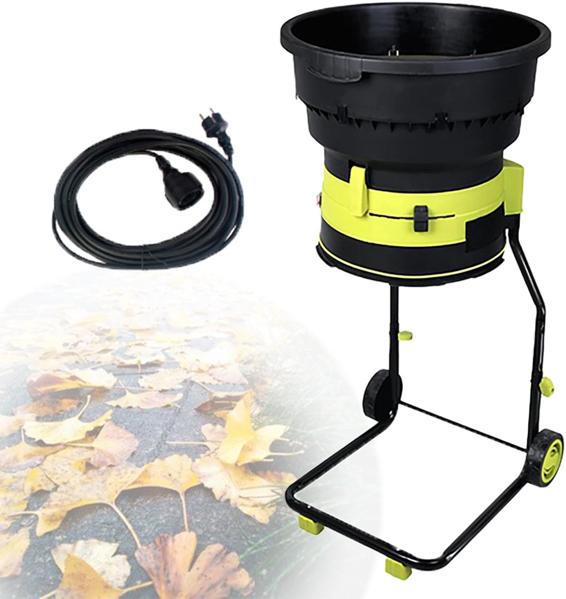 Elektrische Tuinversnipperaar - Bladvermaler Shredder - Compost Maken - Bladeless Technologie - 54cm Trechter - Zwart