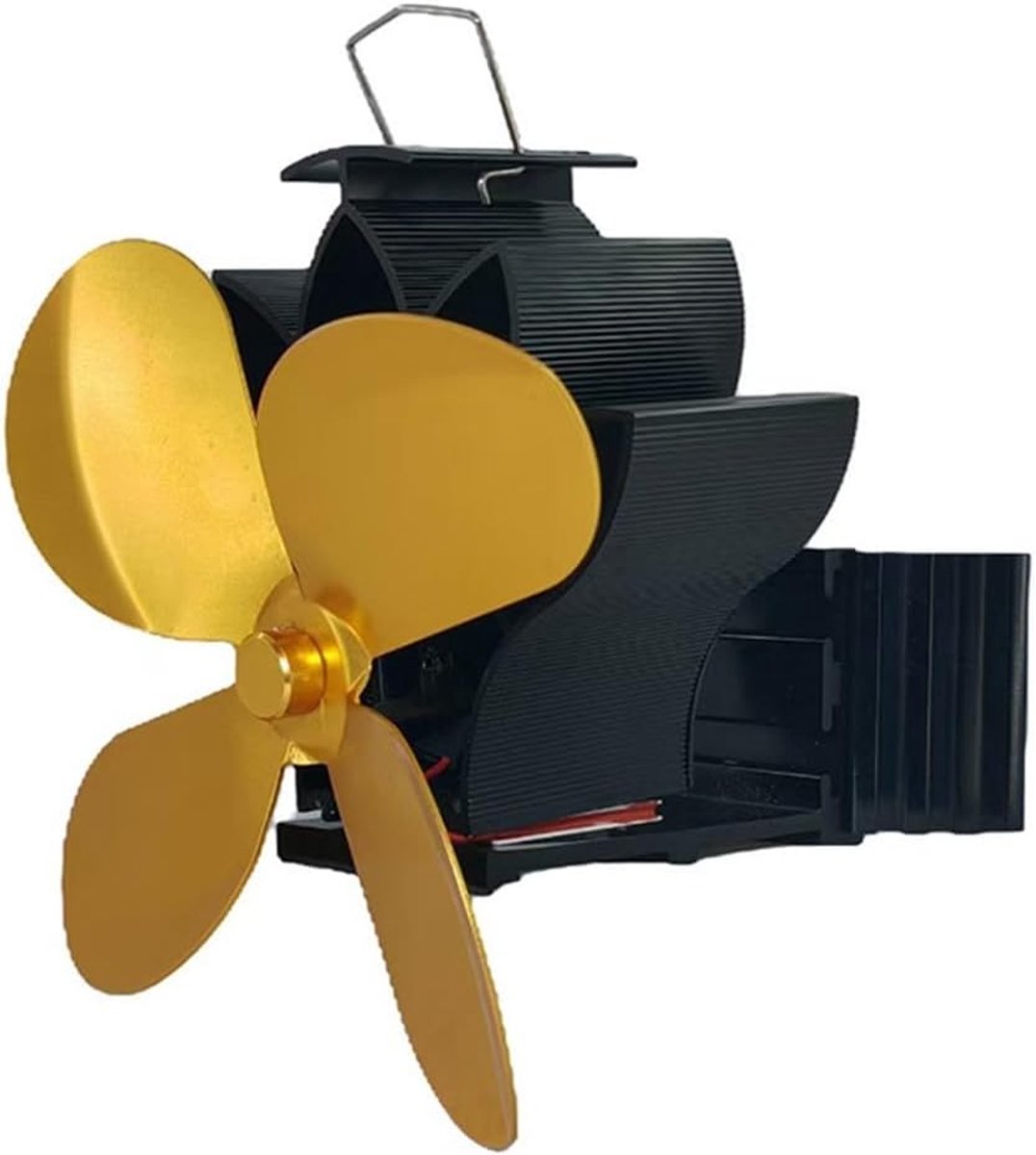 Warmtepomp Ventilator - Haard Ventilator - Efficiënte Circulatie - Warmte Aangedreven - 17.2x10x9.6cm - Goud