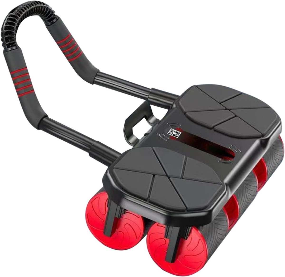 Buikspierwiel - Core trainer - Spiertraining thuis - Automatisch terugrollend - 37x23x17 cm - Rood zwart