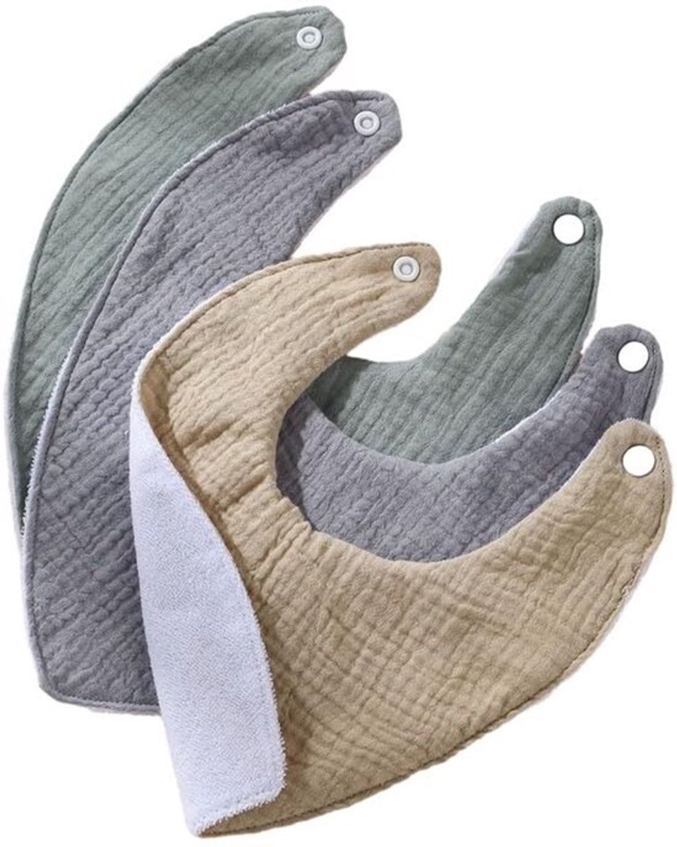 MTTProducts katoene bibjes set van 3 absorbent