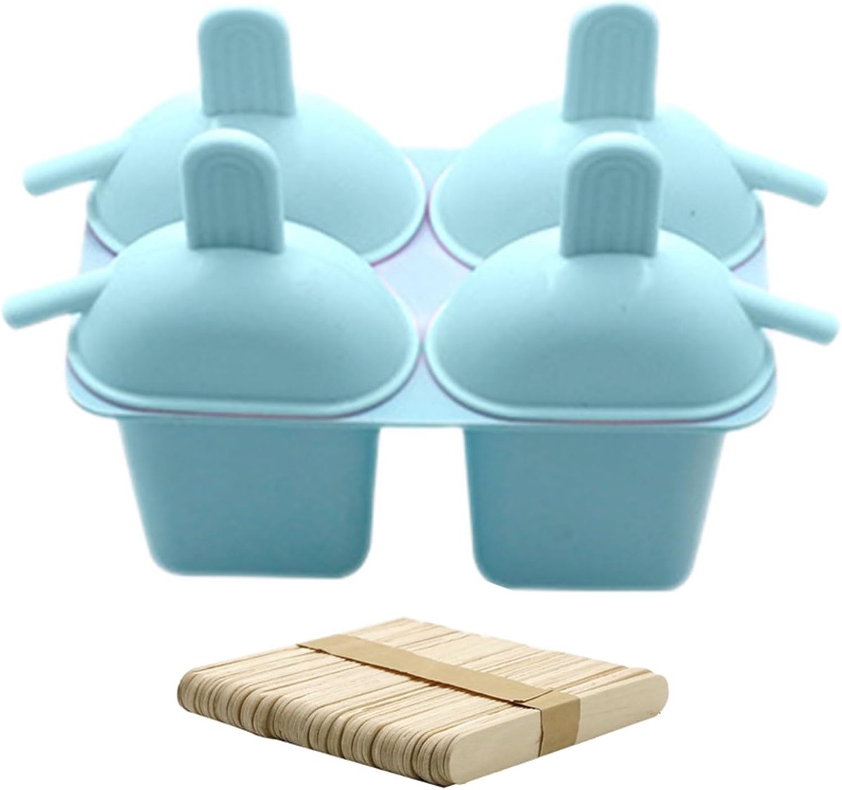 IJslolly Maker - IJs Mallen - Zomerse Traktaties - Gemakkelijke Ontvorming - 50 Stokjes - Blauw