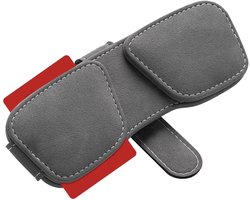 Zonnebrilhouder Auto - Brillenclip Vizier - Veilige Opslag - Krasvrije Bescherming - 15 cm Lengte - Grijs