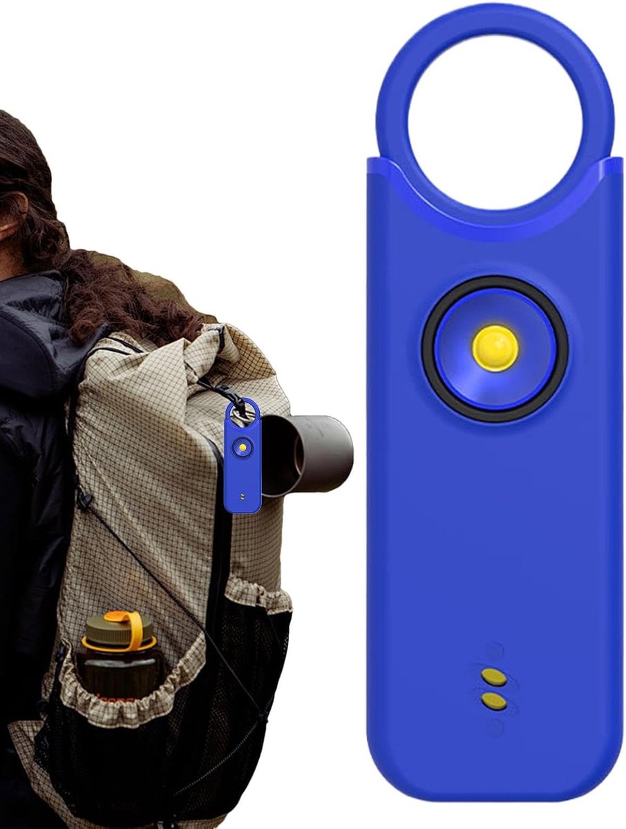 Persoonlijk Alarm - Veiligheidssirene Sleutelhanger - Persoonlijke Veiligheid - 135dB Luid Geluid - 93 cm Lengte - Donkerblauw