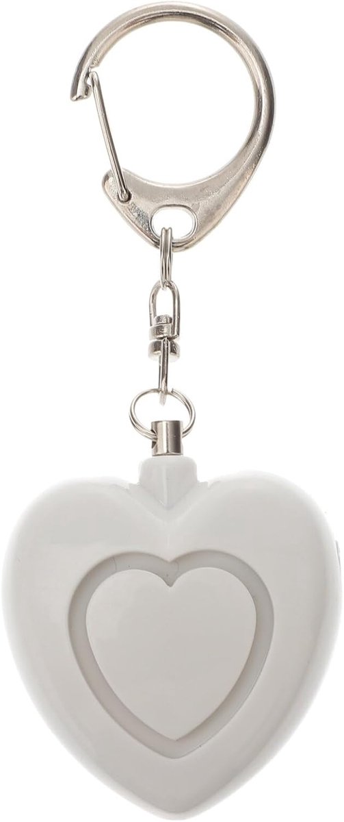 Persoonlijk Alarm - Nood Alarm - Veiligheid Onderweg - Hartvorm Met LED - 4x3.5x2 cm - Wit