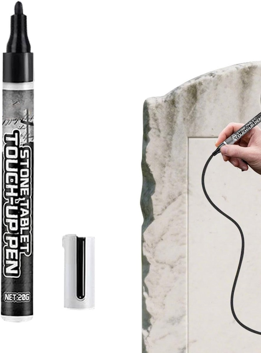Lakstift - Reparatiestift - Grafsteen Herstel - Waterdicht Sneldrogend - 14 cm - Zwart