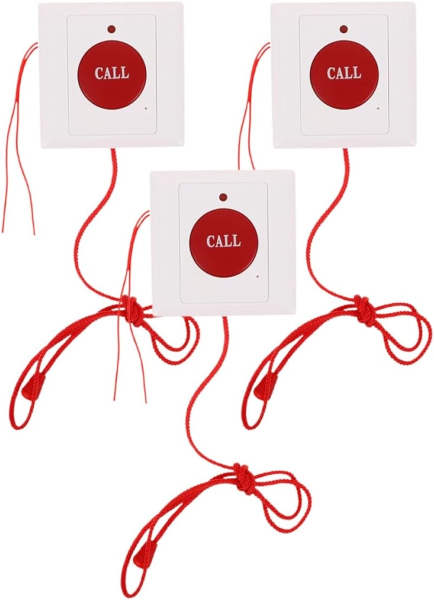 Noodknop Systeem - Alarmknop Senioren - Veiligheid Thuis - Hoge Gevoeligheid Schakelaar - 3 stuks - Rood