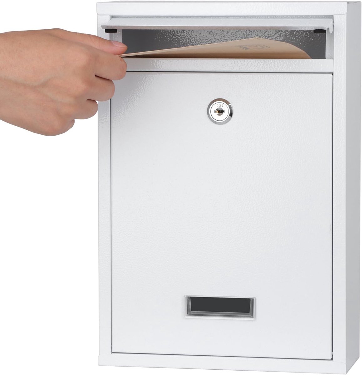 Brievenbus Buiten - Wandmontage Brievenbus - Post Ontvangen - Roestbestendig Staal - 31.5 x 21.5 x 8.5 cm - Wit