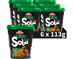 Nissin Soba Cup Noodles Big - Teriyaki Wok Style Noedels - Instant Noodles - 6 x 113 gram