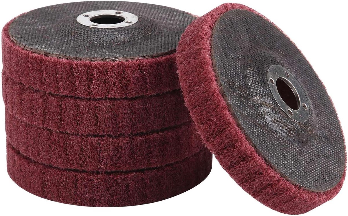 Polijstschijven - Schuurschijven - Metaal Bewerken - Goede Warmteafvoer - 5 stuks 100mm - Rood