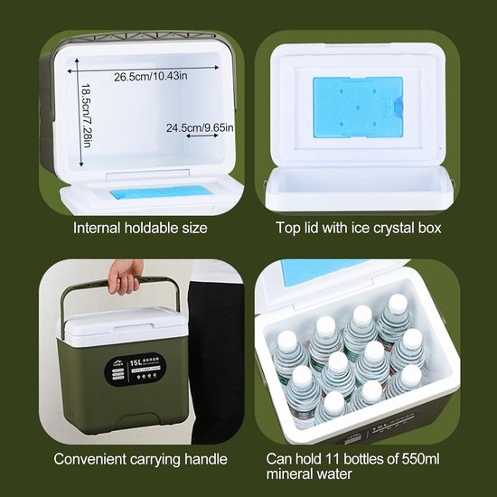 Isolatiebox - Draagbare koeler - Buitenactiviteiten - Geïntegreerde flesopener - 15 liter - Wit — afbeelding 2