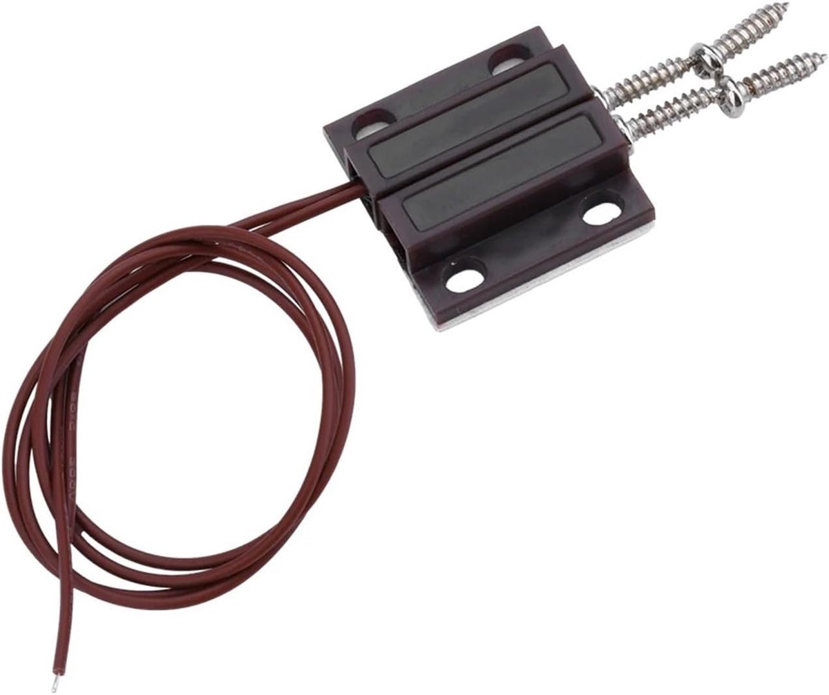 Deur Raam Sensor - Magneetschakelaar Detector - Beveiliging Thuis - Bedraad Normaal Open - 27x14x8mm - Koffie