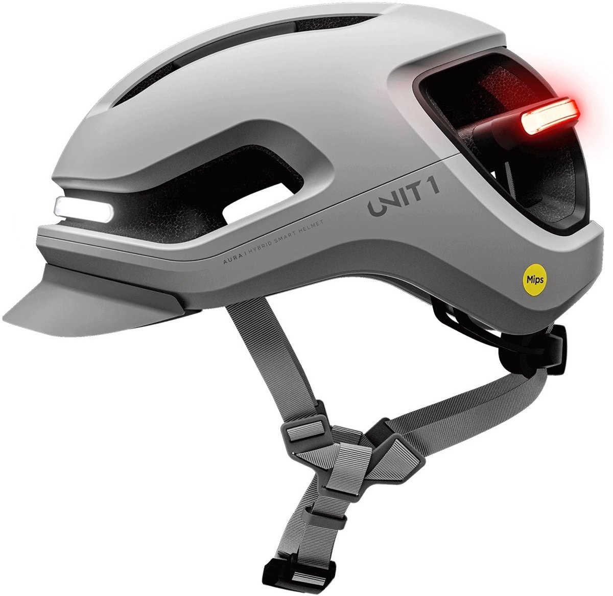 Unit 1 - Fietshelm AURA - wit - Maat L - inkl. Remote