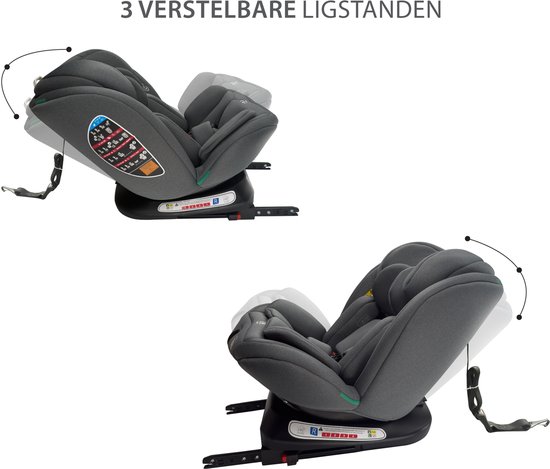 Liefjes & Co Growsafe Autostoel - i-Size 4-in-1 - 360° Draaibaar - ISOFIX & Top Tether - Groep 0/1/2/3 (40–150 cm) Grijs — afbeelding 4