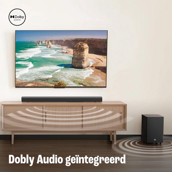 Soundbar met Subwoofer - Home Cinema Systeem - Film Kijken - Draadloze Subwoofer - 250 W - Zwart — afbeelding 4