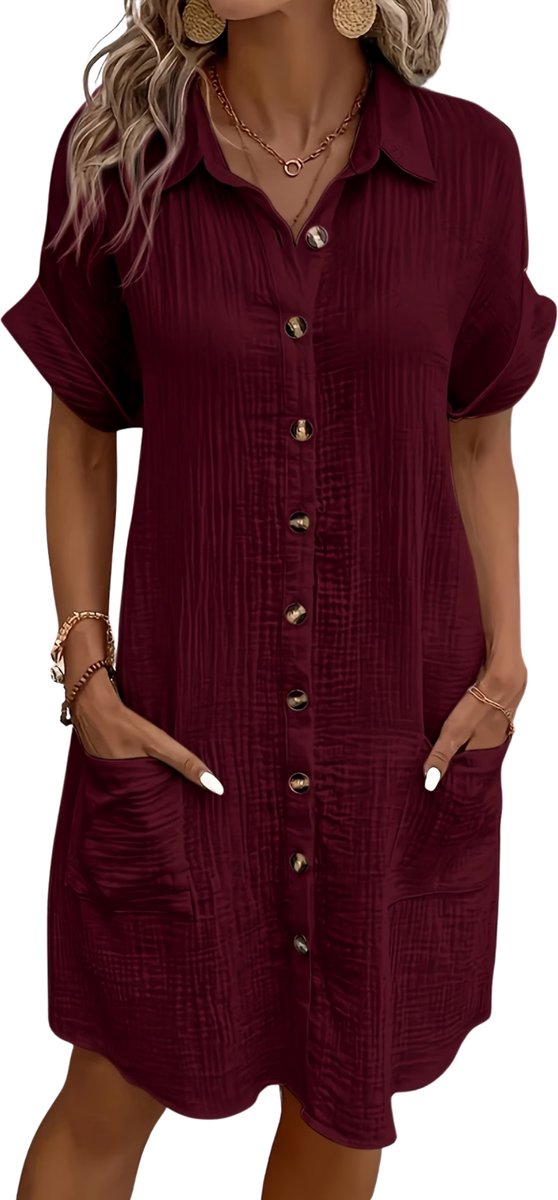 Currero Zomerjurk Dames Zomerjurken Volwassenen Vrouwen Midi Jurk Ibiza Stijl Sundress Dress 2 L Kastanjebruin