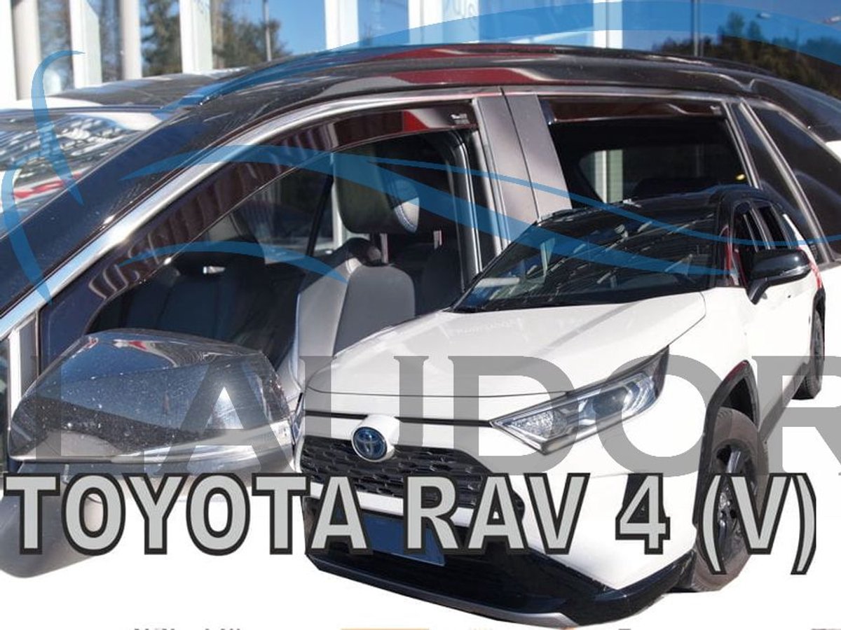 Zijwindschermen donker tbv Toyota RAV4 - 5-deurs - bouwjaar 2018 - 2026 set tbv 4 deuren, tbv voor & achterramen L+R pasvorm