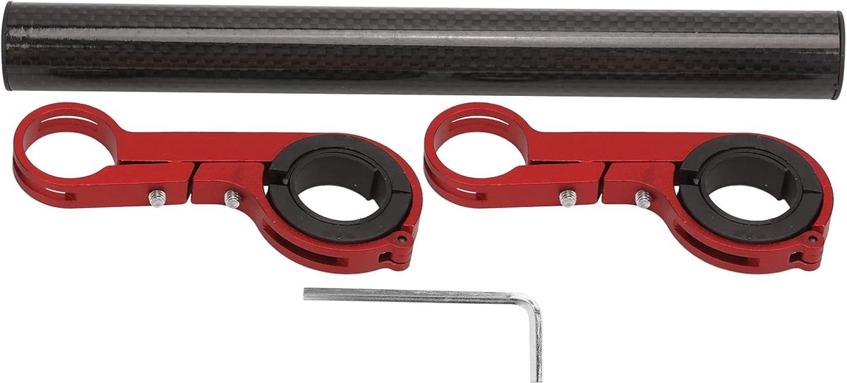 Stuur Extender - Fiets Accessoirehouder - Extra Fietsruimte - Lichtgewicht Koolstofvezel - 4.1oz Gewicht - Rood