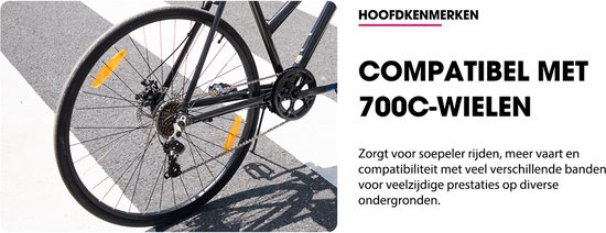 HILAND VELO Dames Racefiets - 700C - 7 Versnellingen - Lichtgewicht Aluminium Frame - Mechanische Schijfremmen - Stadsfiets / Commuter Bike van Hiland — afbeelding 4