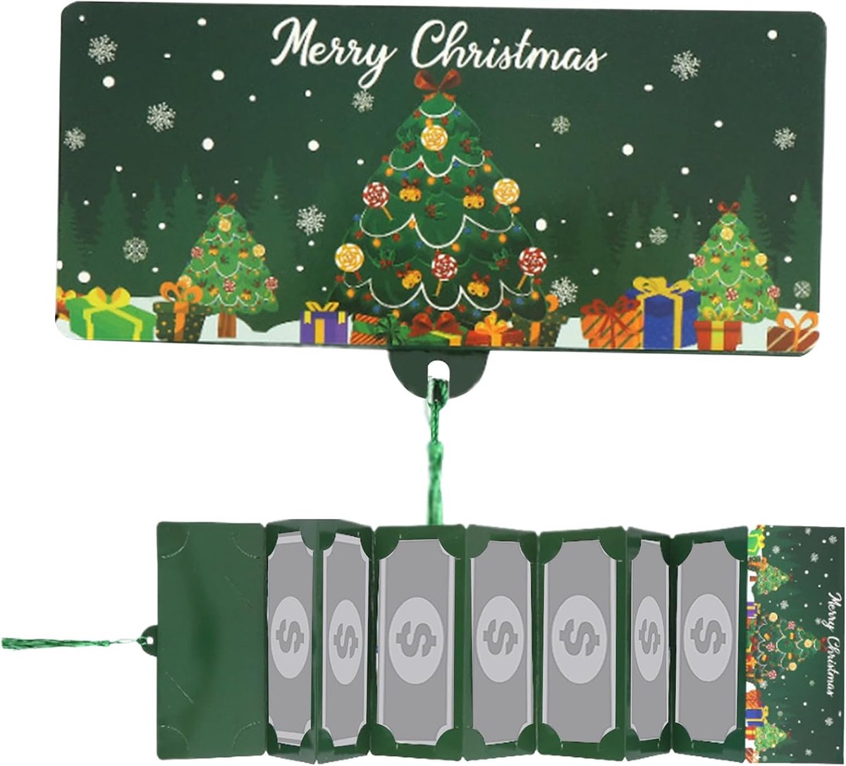 Kerstgeldhouder - Geld envelop - Cadeau geven - Feestelijk ontwerp - 6 vakken - Kerstboom