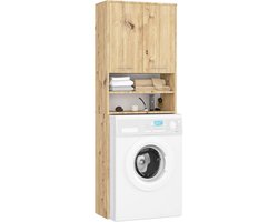 Wasmachine Ombouwkast - Hoge Kast Wasmachine - Ruimte Benutten - Met 2 Deuren - 64 x 180 x 30 cm