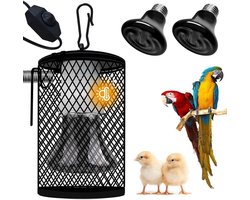 Keramische Warmtelamp - Reptielenlamp Verwarming - Terrarium Temperatuur - Veiligheidskorf Bescherming - 50 Watt - Zwart