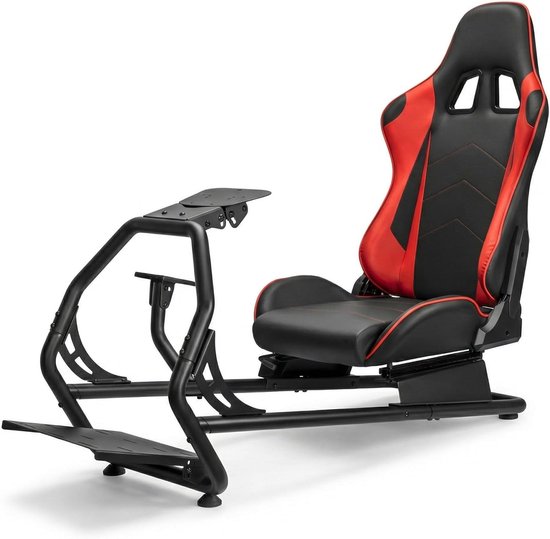Race Cockpit Simulator - Race Stoel - Sim Racing - Volledig Verstelbaar - 130 x 110 cm - Zwart — afbeelding 4