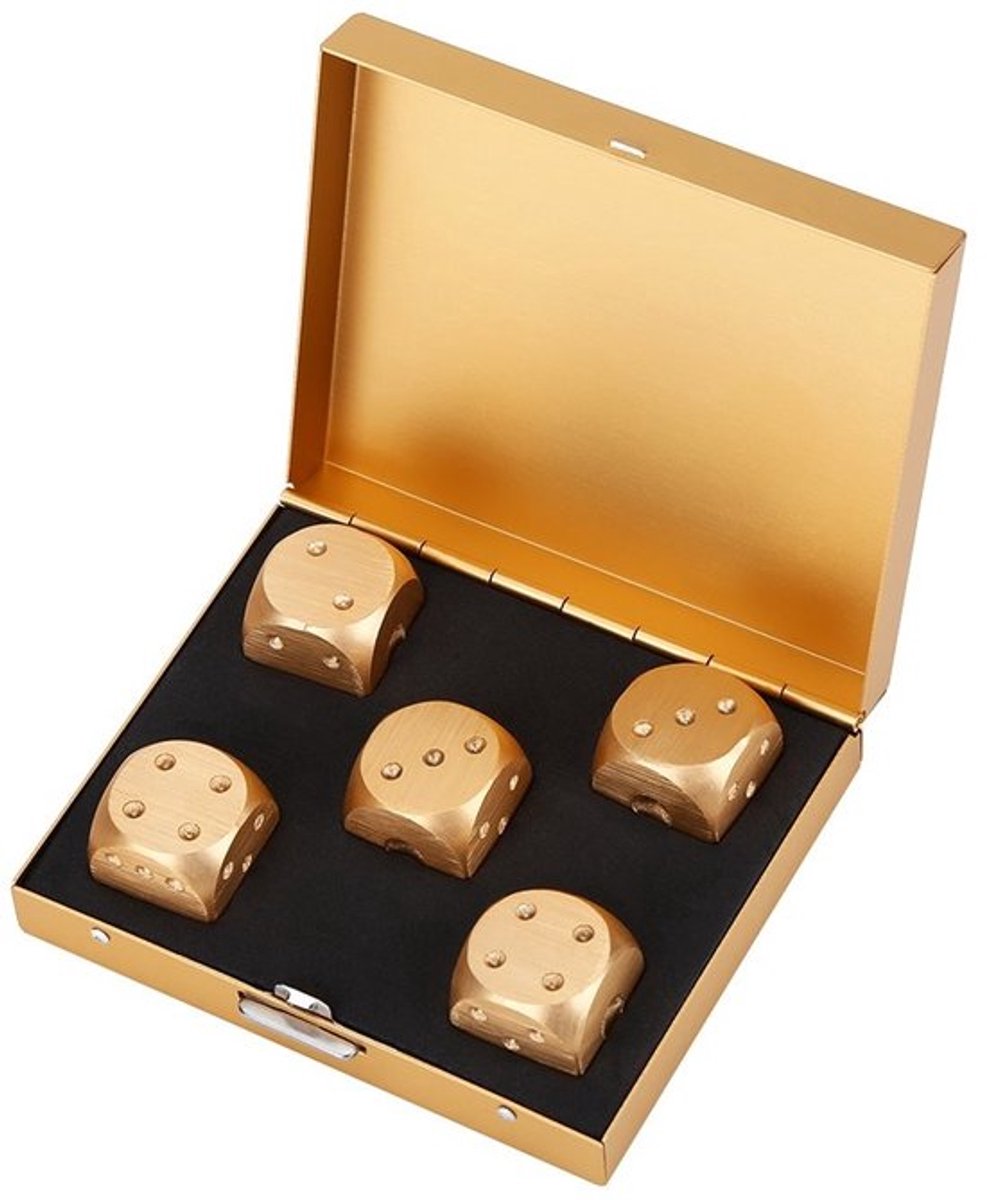 5 Stuks Gouden Aluminiumlegering - Dailygoods- Dobbelstenen Set