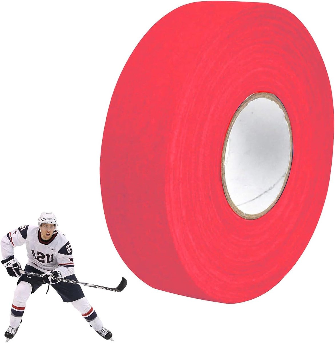 Hockey Tape voor Sticks, Zelfklevende Racket Tape, Antislip Gripband voor Sport, 25 m × 25 mm, Wit, Ideaal voor IJs- en Veldhockey