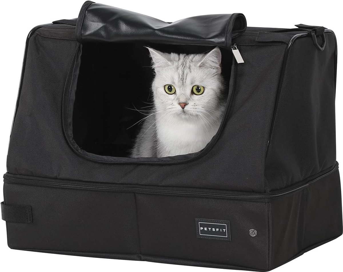 Reisstrooisel voor katten - Waterdicht - Opvouwbaar en draagbaar - Reflecterende strepen - Voor katten