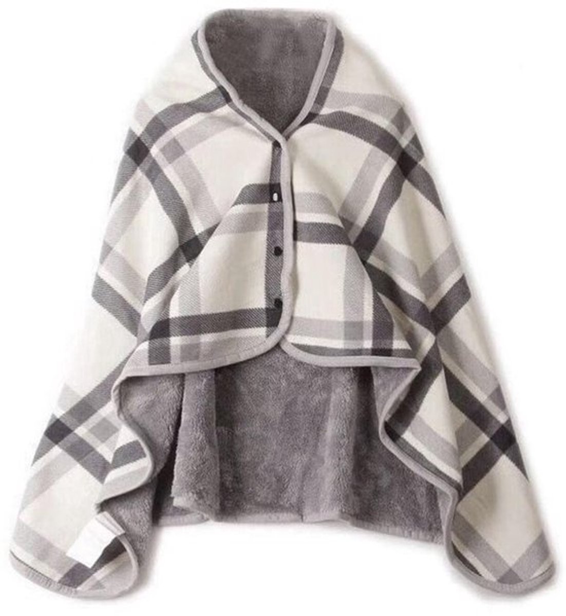 Dailygoods Draagbare omslagdoek met flanellen tekstuur voor dames