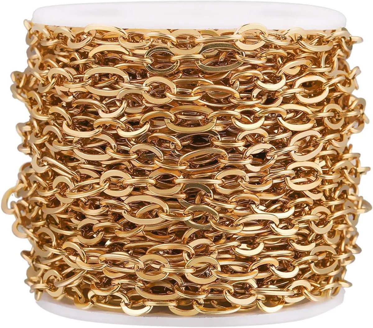 Roestvrijstalen ketting - Rolketting sieraden - Sieraden maken - Hoge treksterkte - 5 mm breed - Goud