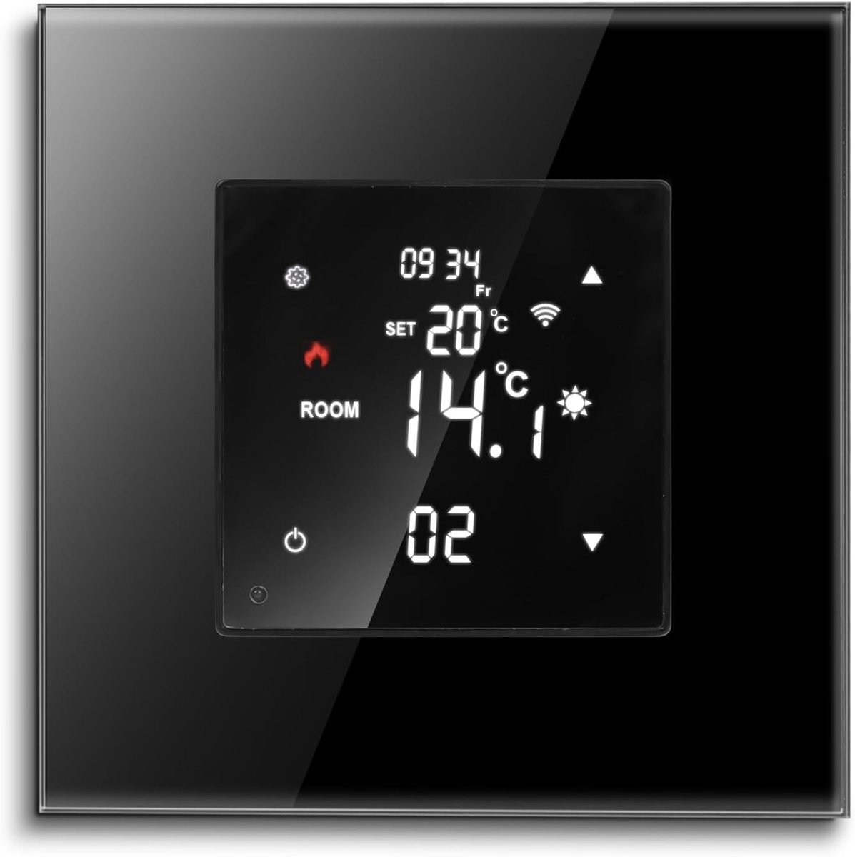Slimme Thermostaat - Kamertemperatuurregelaar - Energie Besparen - Touchscreen Bediening - 16A - Zwart