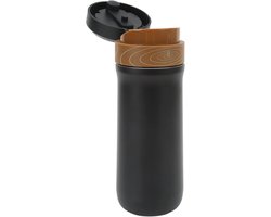 Reiskoffiezetapparaat Franse Pers - Koffiepot Thermos - Koffie Zetten Onderweg - Uitstekende Isolatie - 320 ml - Zilver