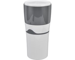 Draagbaar Koffiezetapparaat - Reiskoffiezetter Koffie To Go - Onderweg Koffie Maken - 360 Lekvrij Ontwerp - 450 ml - Grijs Wit
