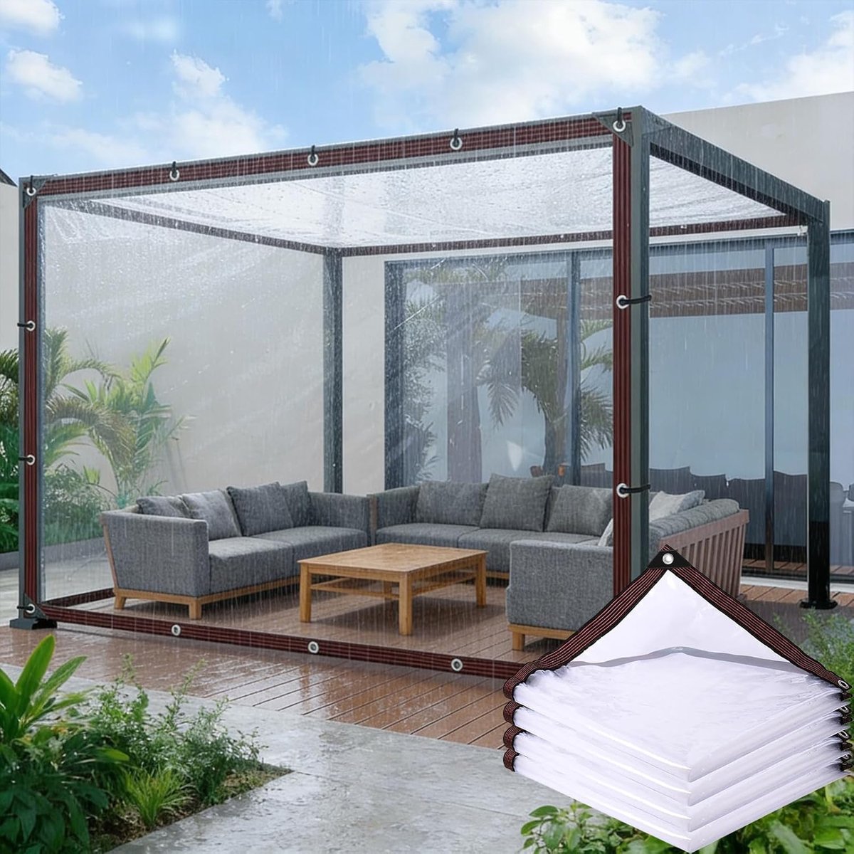 Waterdicht Zeil - Afdekzeil Dekzeil - Buiten Beschermen - 99% Doorzichtig - 250 x 600 cm - Transparant