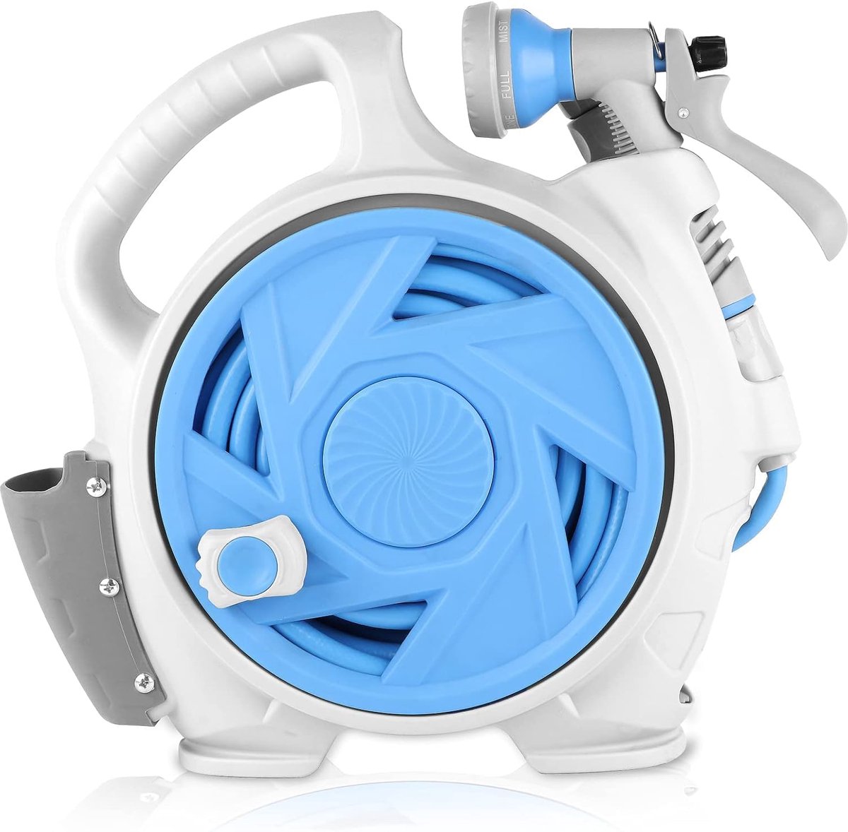 Draagbare Slanghaspel - Tuinslanghouder - Buiten wateren - Snel oprolsysteem - 45ft slanglengte - Blauw