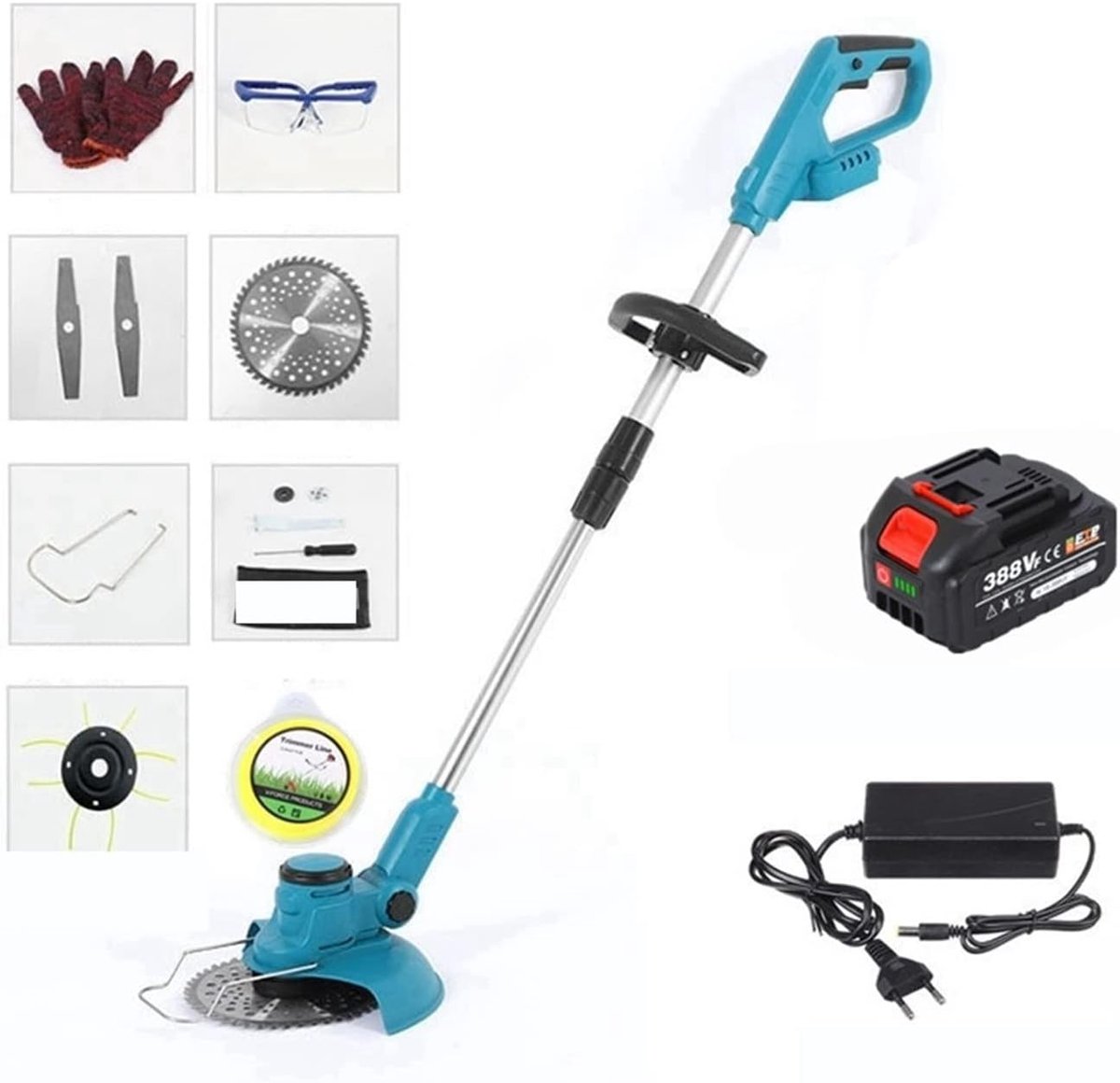 Elektrische Grastrimmer - Snoeigereedschap - Tuinonderhoud - Borstelloze Motor - 8 Inch - Set